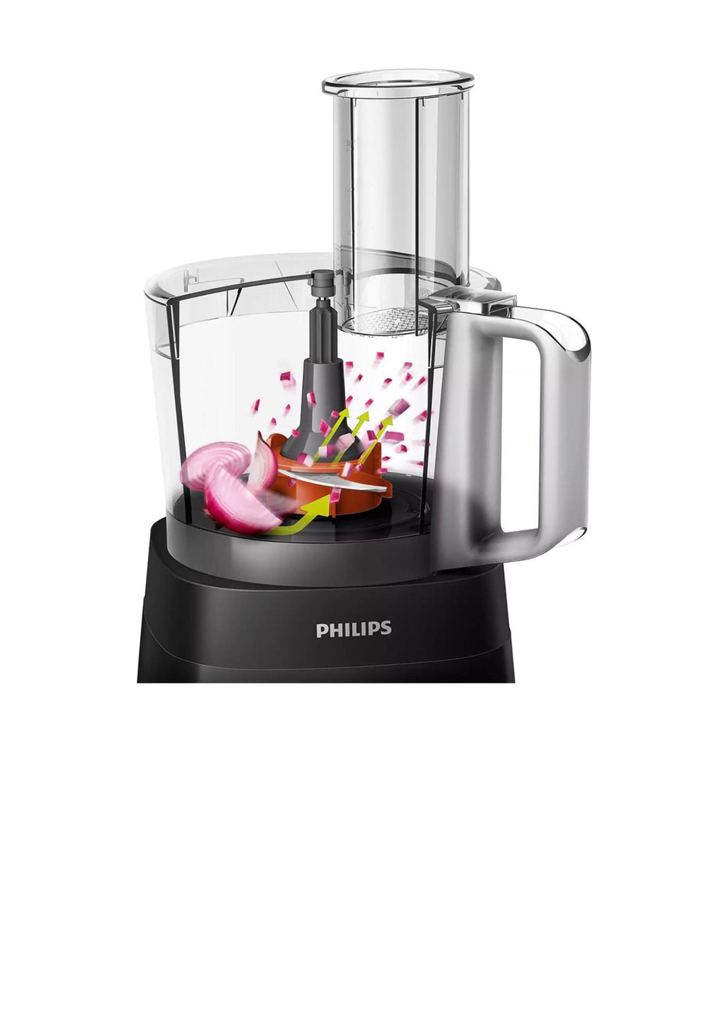 Philips HR7301/90 Power of 750W and 4 Accessories Food Processor, Black محضرة طعام و خلاط 4 ملحقات 750 واط