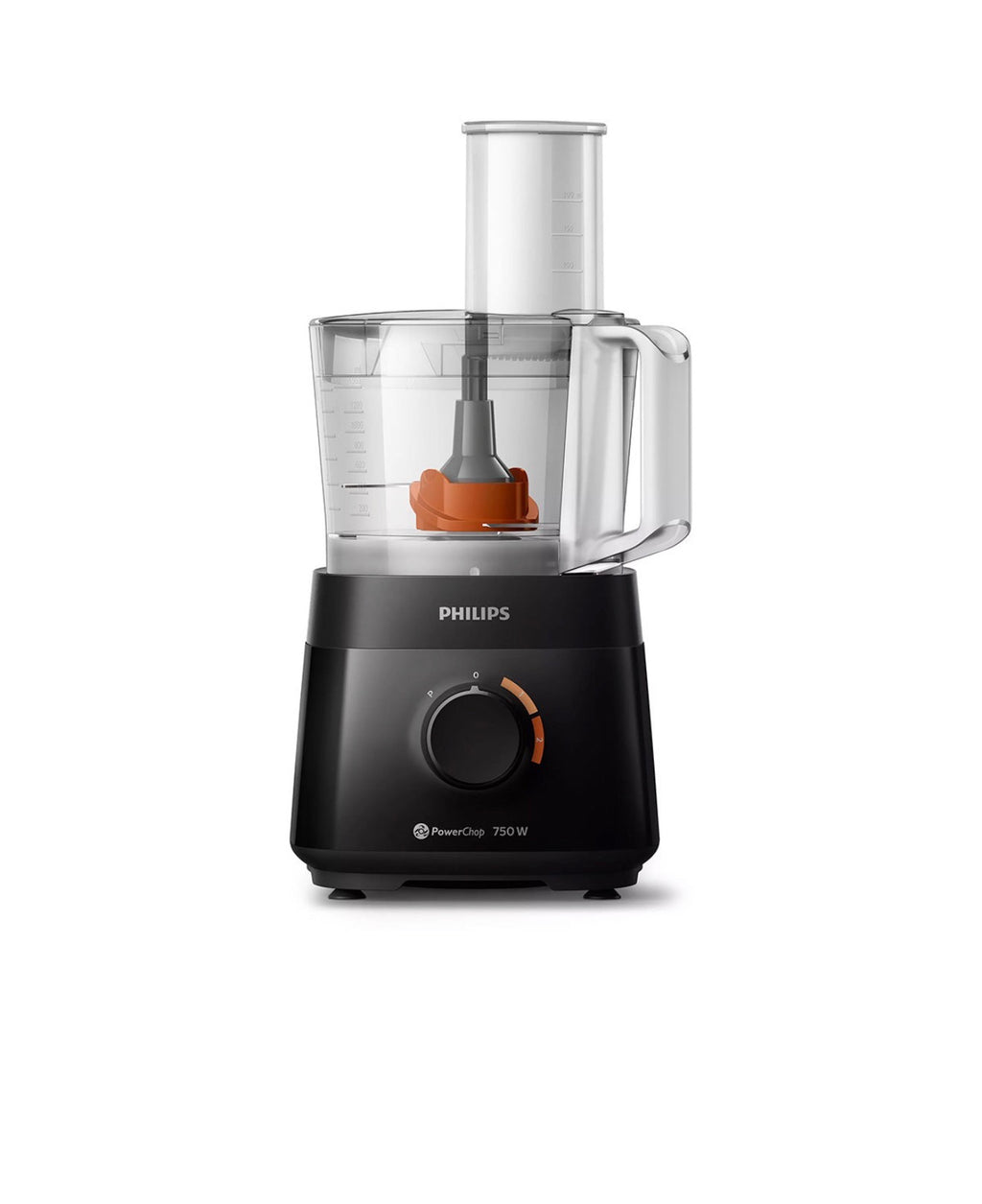 Philips HR7301/90 Power of 750W and 4 Accessories Food Processor, Black محضرة طعام و خلاط 4 ملحقات 750 واط