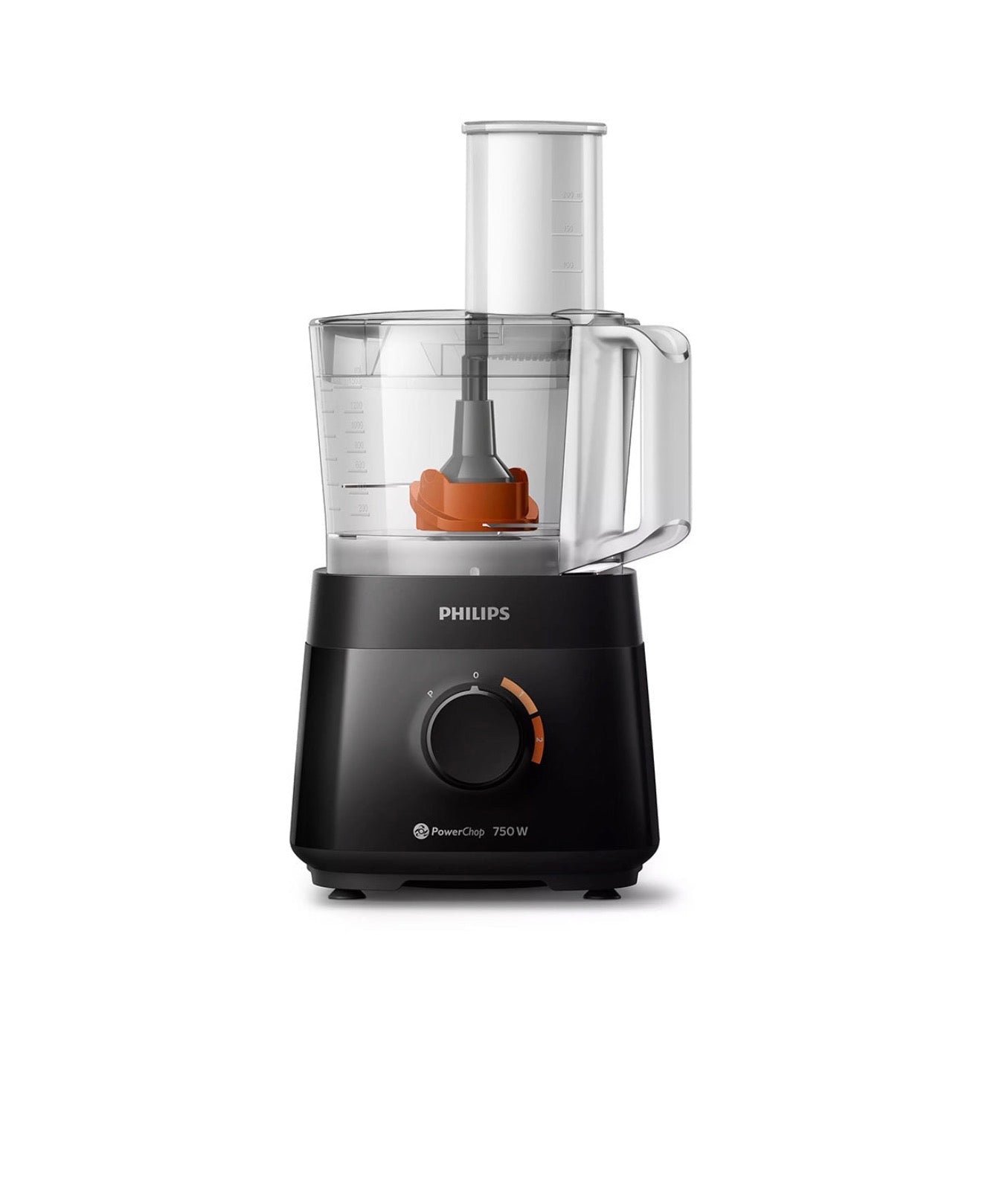 Philips HR7301/90 Power of 750W and 4 Accessories Food Processor, Black محضرة طعام و خلاط 4 ملحقات 750 واط